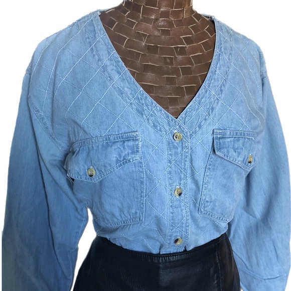 Vintage 90’s Denim Button Down Shirt - Picture 3 of 15